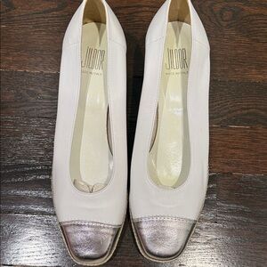 Women's White and Silver Shoes